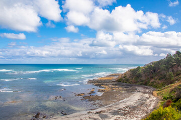 the beautiful view of pacific ocean from Flinders Golf Club in Melbourne australia. . 
The Flinders area has proven to be a popular, versatile paragliding and hang gliding venue.