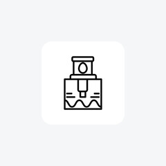 Light House, Coastline Vector Line Icon