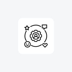 User Satisfaction, Progress, Cart, Happy Client Vector Line Icon