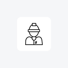 Employee, Worker, User Vector Line Icon