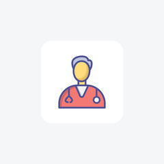 Fototapeta premium doctor, physician, man, neurologist Vector Outline Filled Icon