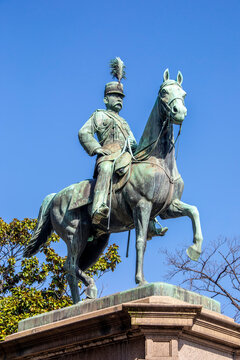Tokyo Japan 11th Mar 2023: the bronze statue of the Imperial Prince Komatsunomiya Akihito in Ueno Park. He is a Japanese career officer in the Imperial Japanese Army.