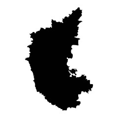 Karnataka state map, administrative division of India. Vector illustration.
