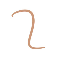 Earthworm Logo, Isolated Earthworm on White Background