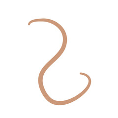 Earthworm Logo, Isolated Earthworm on White Background