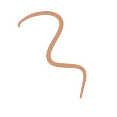 Earthworm Logo, Isolated Earthworm on White Background