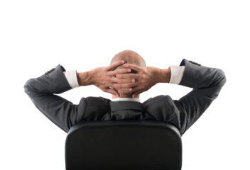 Successful  businessman is relaxing after a stressed day of work