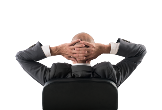 Successful businessman is relaxing after a stressed day of work