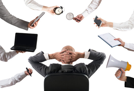 Successful  businessman is relaxing after a stressed day of work - Powered by Adobe