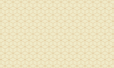 Geometry grid graphic cubes deco gold hexagon pattern ilustration.