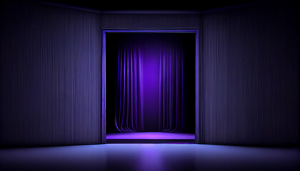 The dark stage shows empty dark blue purple pin background Ai generated image