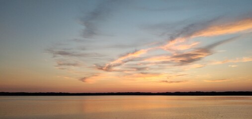 Sonnenuntergang, Bucht von Ebeltoft, Dänemark