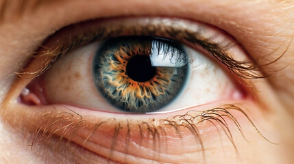 close up of a female eye