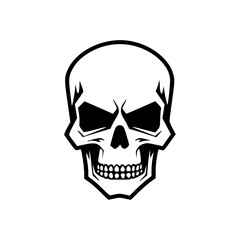 Skull skeleton face black outlines vector illustration
