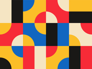 Abstract vector geometric pattern design in Bauhaus style - 616717469