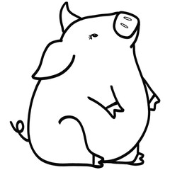 Piggy cartoon coloring page