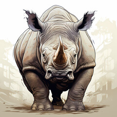 Fototapeta na wymiar Rhino Illustration