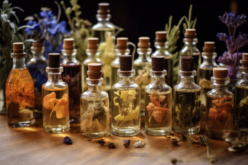 Obraz na płótnie Canvas Bottles of perfume