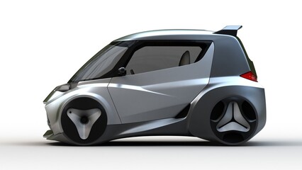 futuristic concept car 3D illustration, future transport, moon vehicle, super van design
