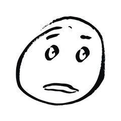 the smiley face is sad, offended icon on white background