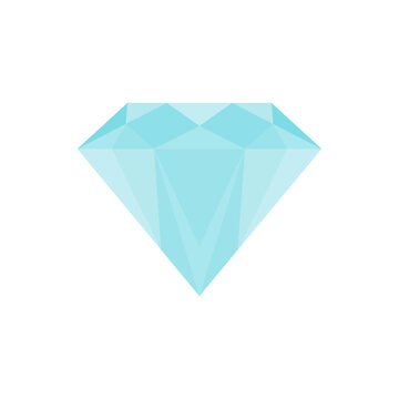 diamond flat design vector illustration. Gem jewel logo symbol sign. Vector illustration image. Isolated on white background.