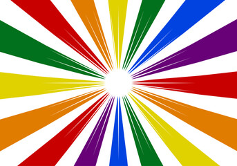 Fondo con rayos en colores LGTBI . Explosión de color