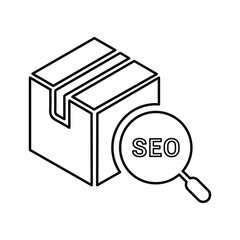 SEO Packages icon. Line, outline design.