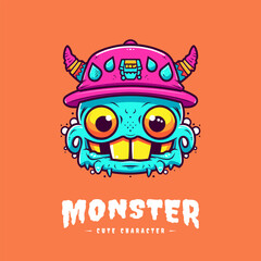 Adorable and kawaii monster illustration, perfect for adding a touch of cuteness to your designs