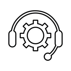 Technical Support icon. Line, outline design.