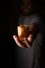 Argentine empanada. Traditional Argentine food. Snack filled with meat, chicken or cheese.