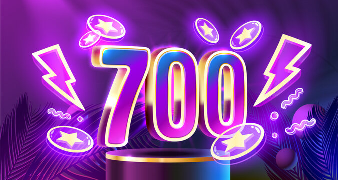 Free coins 700, promo flyer poster, banner game play. Vector illustration