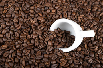 coffee beans in a cup