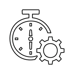 Time Management icon. Line, outline design.