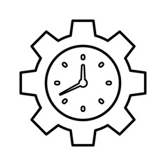 Time Optimization icon. Line, outline design.