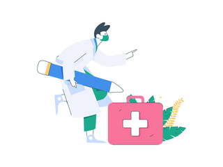 Medical Characters Anti-epidemic Flat Vector Concept Operation Hand Drawn Illustration
