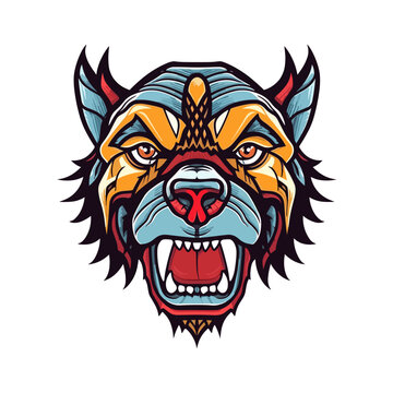 bulldog head logo design illustration