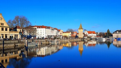 Obraz na płótnie Canvas Lindau on Lake Constance - Germany - A fantastic view of the port of Lindau