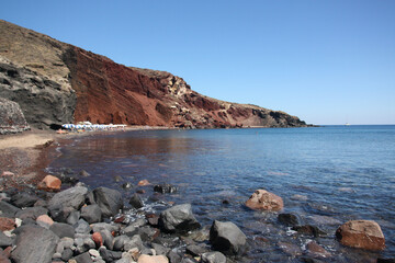 Red beach on Santorini island, Greece.