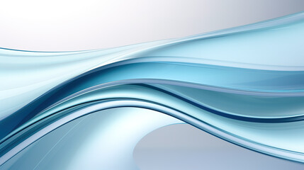 abstract blue wave background with smooth shining lines, generative ai
