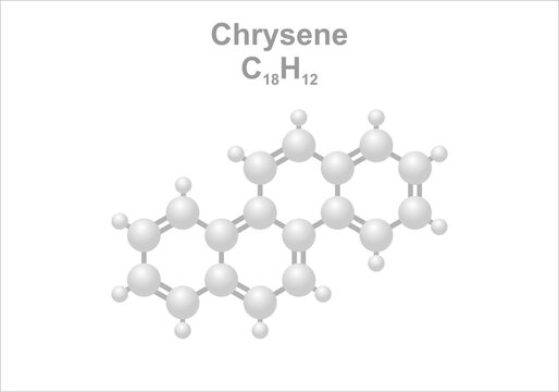 Simplified scheme of the chrysene molecule. Use for sunblockers and for colorant synthesis.