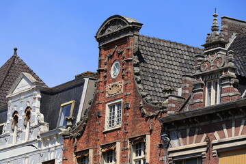 Historic Building with Bell Gable Close Up at the Grote Markt Square in Haarlem, Netherlands