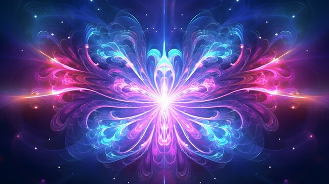 Fractal Abstract Neon Fractal Wallpaper Unveiling the Wonders of Space