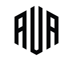 Polygon AUA letter logo design vector template