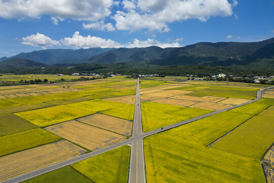 Areial view of Chishang township in Taitung, Taiwan