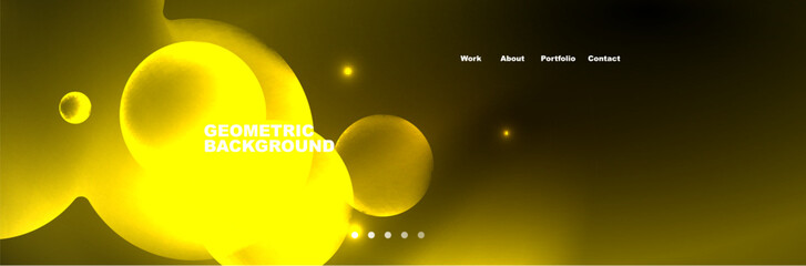 Shiny neon circles and bubbles, dark abstract background with blurred magic neon light, wallpaper design