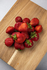Delicious, red, eco-strawberries from the farm. Close up