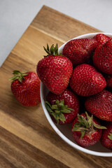 Delicious, red, eco-strawberries from the farm. Close up