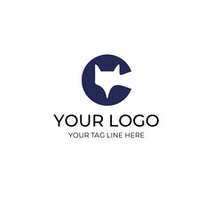 Cat logo design vector template. Pet care logo. Pet logo template