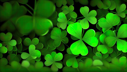 Clover background for St. Patricks Day. Ai render.