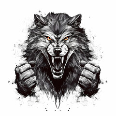 Angry Wolf Illustration